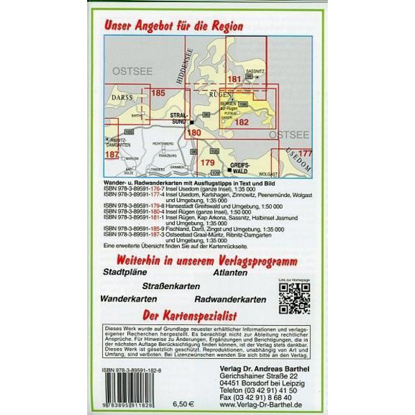 RÜGEN, BERGEN, GÖHREN, BAABE, BINZ, SELL - Wanderkarte Ansicht 2
