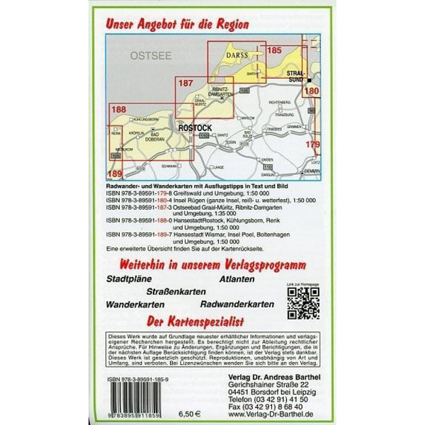 FISCHLAND, DARß, ZINGST UND UMGEBUNG RAD - Wanderkarte Ansicht 2