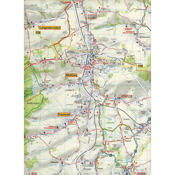 WÄLDER UM ZWICKAU, WERDAU UND GREIZ UND UMGEBUNG - Wanderkarte Ansicht 3