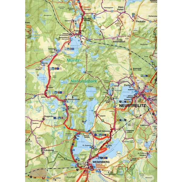 MÜRITZ-NATIONALPARK - RHEINSBERGER LAND - Fahrradkarte Ansicht 2
