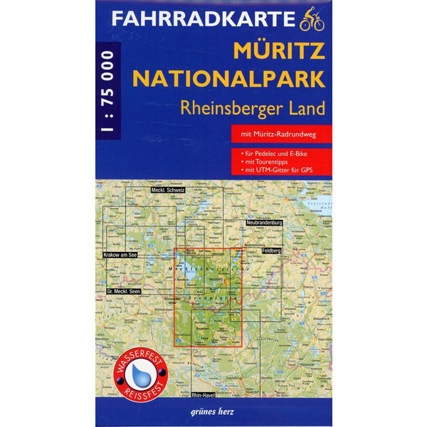 MÜRITZ-NATIONALPARK - RHEINSBERGER LAND - Fahrradkarte Ansicht 1