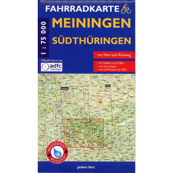 MEININGEN SÜDTHÜRINGEN FAHRRADKARTE 1 : - Fahrradkarte Ansicht 1