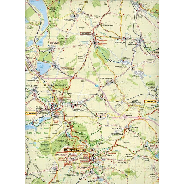 KOHRENER LAND, COLDITZER FORST UND UMGEBUNG - Wanderkarte Ansicht 3