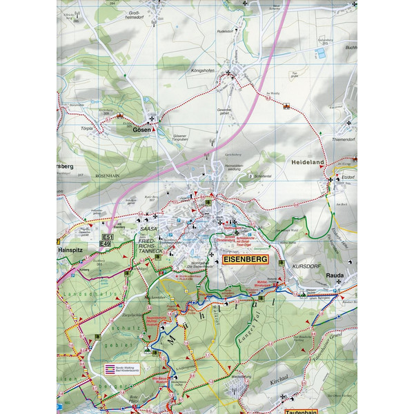 WÄLDER UM GERA, EISENBERG, HERMSDORF UND - Wanderkarte Ansicht 3