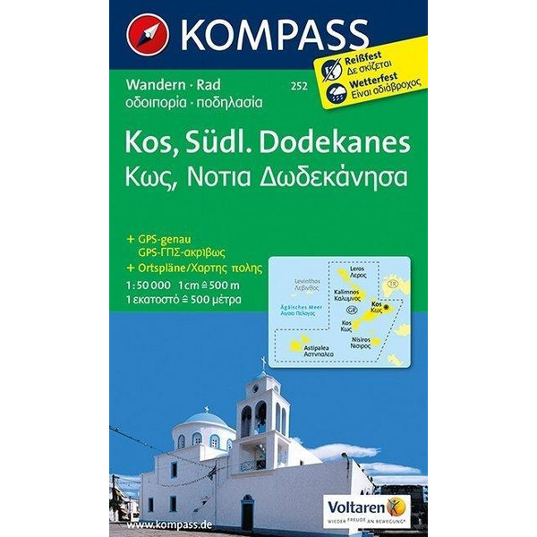 252 KOS - SÜDLICHER DODEKANES - Wanderkarte