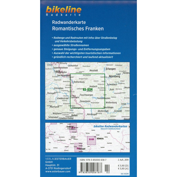 BIKELINE RK ROMANTISCHES FRANKEN - Fahrradkarte Ansicht 2