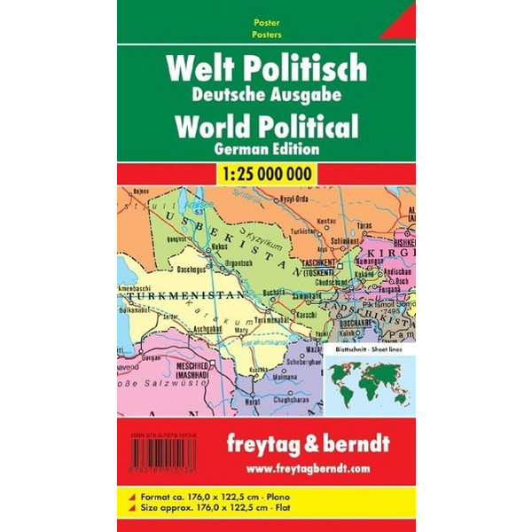 POLITISCH 1:25.000 000 DEUTSCH - Wand Karte