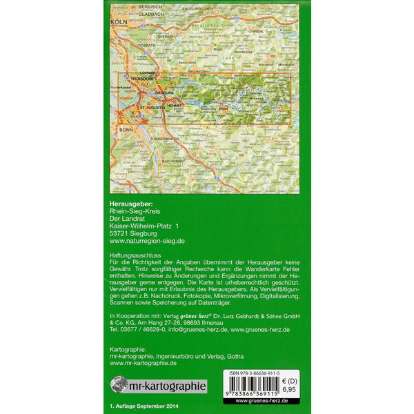 NATURREGION SIEG WANDERKARTE - Wanderkarte Ansicht 2