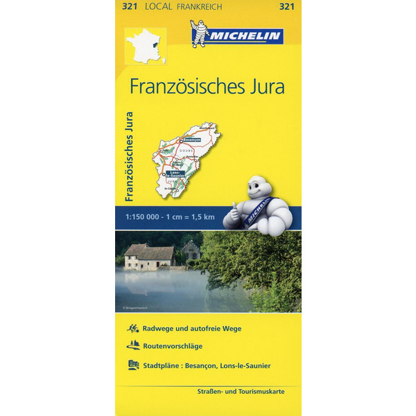 MICHELIN FRANZÖSISCHE JURA 1:150.000 - Straßenkarte Ansicht 1