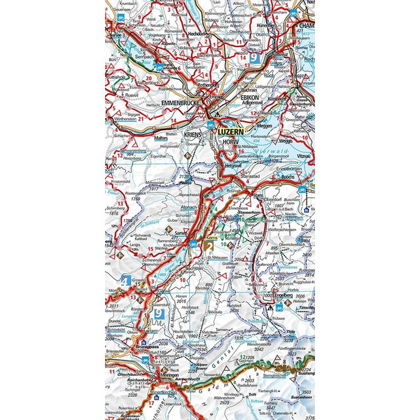 KUF SCHWEIZ RADREISEKARTE 1 : 301 000 - Wanderkarte Ansicht 2