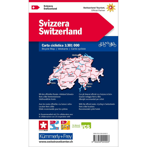 KUF SCHWEIZ RADREISEKARTE 1 : 301 000 - Wanderkarte Ansicht 3