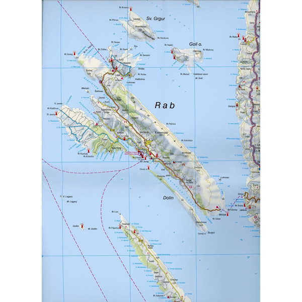 F+B CRES - LOSINJ - KRK - RAB - Straßenkarte Ansicht 3