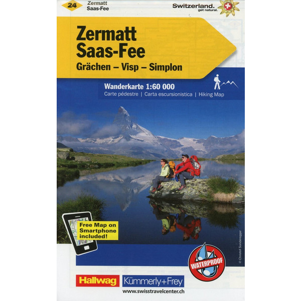 SCHWEIZ WK 24 ZERMATT / SAAS FEE - Wanderkarte