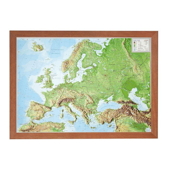 RELIEF EUROPA 1:16 MIO MIT HOLZRAHMEN - Karte Ansicht 1
