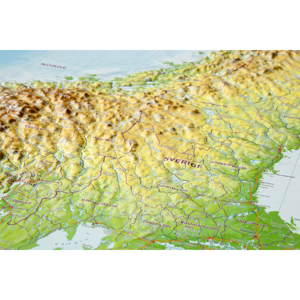 RELIEF SKANDINAVIEN MIT ALURAHMEN - Karte Ansicht 2