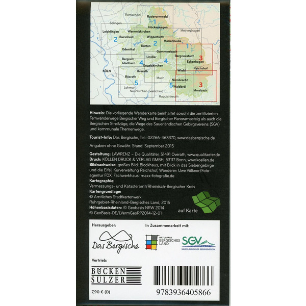 NATURPARK BERGISCHES LAND #3 1:25.000 - Wanderkarte Ansicht 2