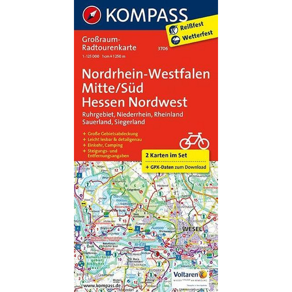 KOMPASS RK NRW MITTE/SÜD - Fahrradkarte Ansicht 1