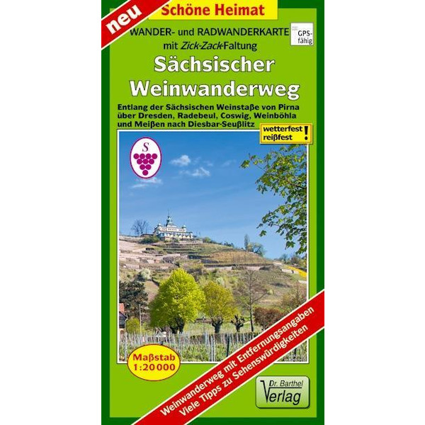 WANDER- UND RADWANDERKARTE SÄCHSISCHER WEINWANDERWEG - Wanderkarte Ansicht 1