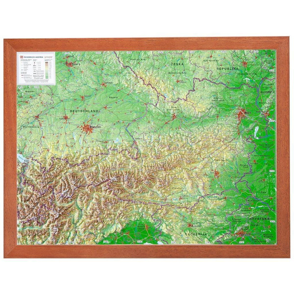 RELIEF ÖSTERREICH 1:1,6 MIO MIT HOLZRAHMEN - Karte Ansicht 1