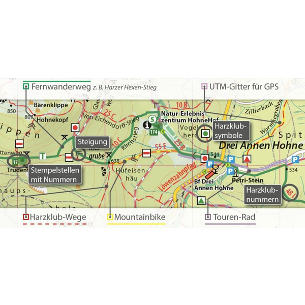 MITTLERER HARZ WANDER- UND FAHRRADKARTE - Fahrradkarte Ansicht 3