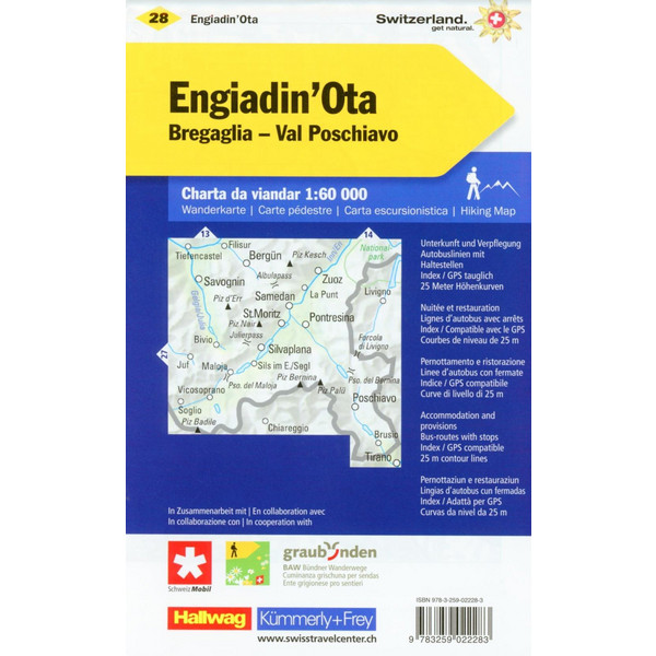 KUF SCHWEIZ WANDERKARTE 28 OBERENGADIN - Wanderkarte Ansicht 2