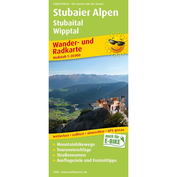 PUBLICPRESS STUBAIER ALPEN 1:35.000 - Wanderkarte Ansicht 1