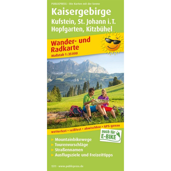 PUBLICPRESS KAISERGEBIRGE 1:35.000 - Wanderkarte Ansicht 1