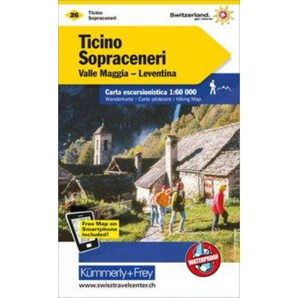 KUF SCHWEIZ WANDERKARTE 26 TESSIN - Wanderkarte Ansicht 1