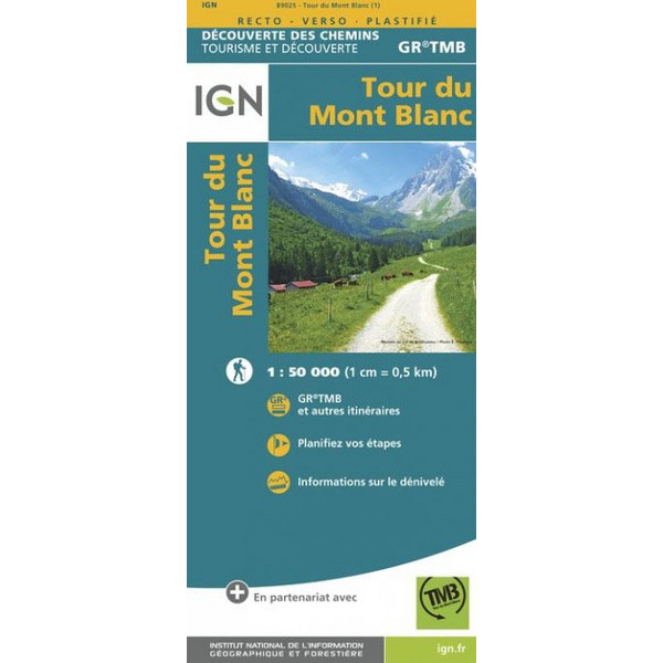 TOUR DU MONT BLANC 1:50 000 - Wanderkarte Ansicht 1