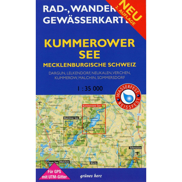 RAD-, WANDER- UND GEWÄSSERKARTE KUMMEROWER - Fahrradkarte Ansicht 1