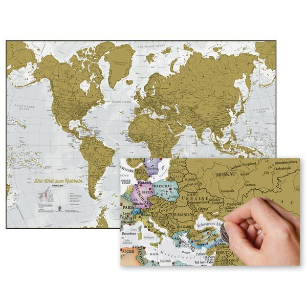 DIE WELT ZUM RUBBELN - SCRATCH MAP - Weltkarte Ansicht 1