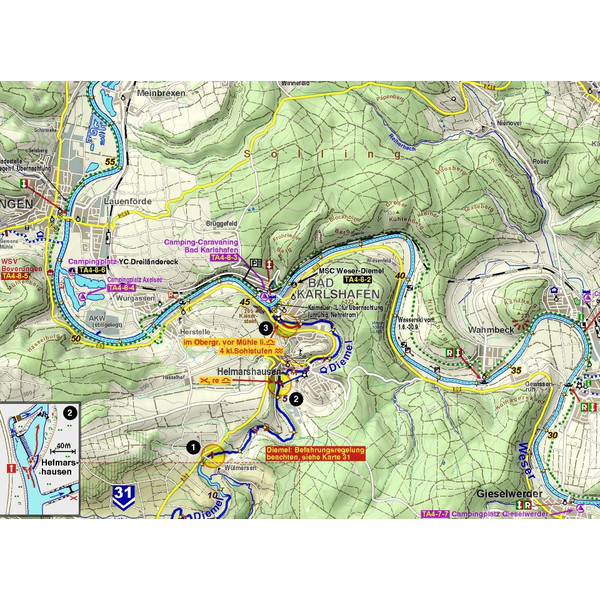 TOURENATLAS TA4 WASSERWANDERN 04 OBERWESER-LEINE - Wasserkarte Ansicht 3