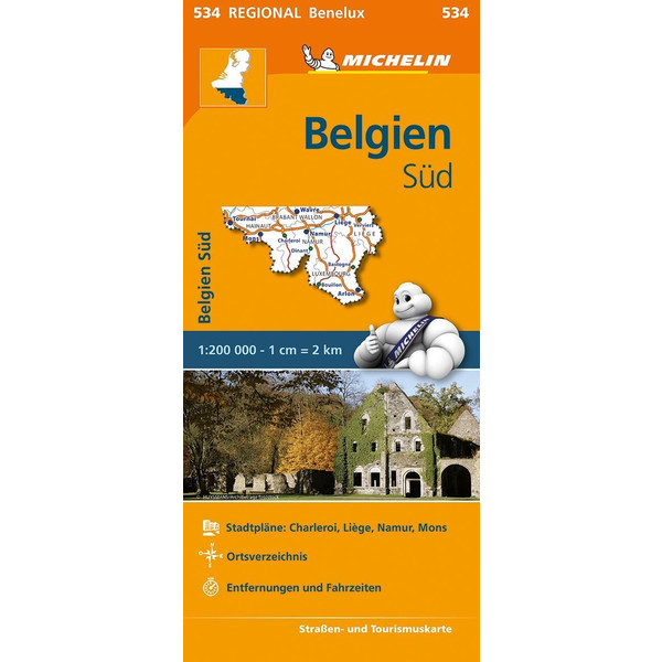 MICHELIN BELGIEN SÜD. STRAßEN- UND TOURISMUSKARTE - Straßenkarte Ansicht 1