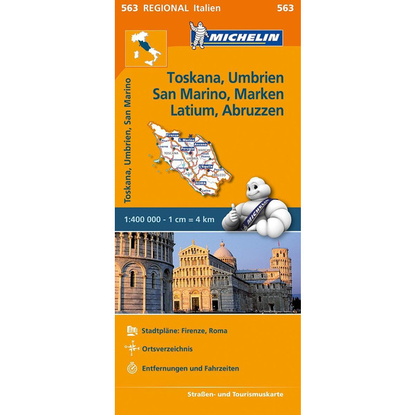 MICHELIN TOSKANA, UMBRIEN, SAN MARINO - Straßenkarte Ansicht 1