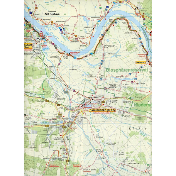 FLUSSLANDSCHAFT ELBE, HITZACKER, DÖMITZ - Wanderkarte Ansicht 3
