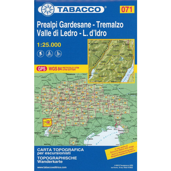 TABACCO WANDERN 1:25.000 PREALPI GARDE - Wanderkarte Ansicht 1