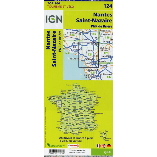 IGN 124 NANTES SAINT-NAZAIRE 1:100 000 - Karte Ansicht 2