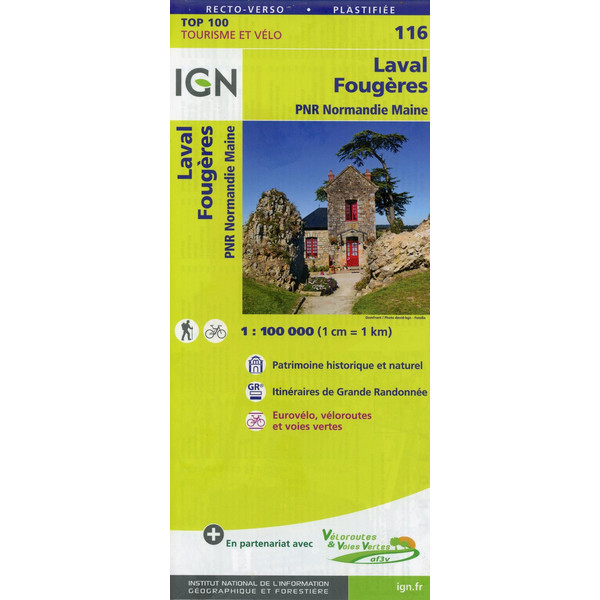 IGN 116 LAVAL FOUGÈRES 1:100 000 - Karte Ansicht 1