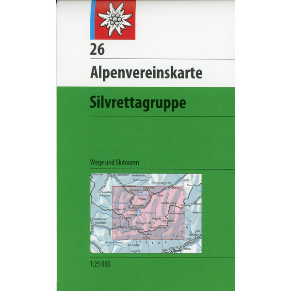 DAV ALPENVEREINSKARTE 26 SILVRETTAGRUPPE - Wanderkarte Ansicht 1