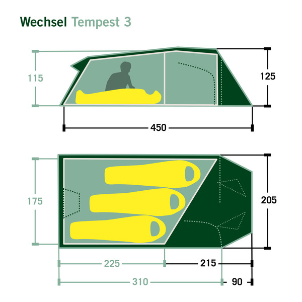 Wechsel TEMPEST 3 - Tunnelzelt Ansicht 2