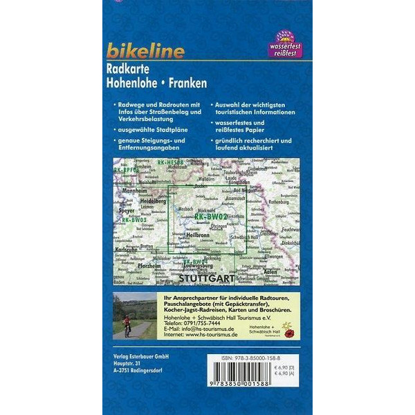 BIKELINE RADKARTE HOHENLOHE - FRANKEN 1 - Fahrradkarte Ansicht 2