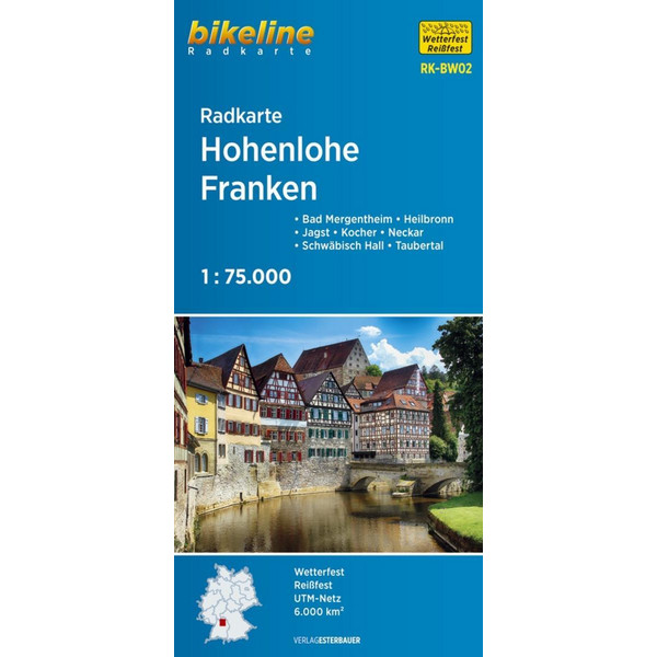 BIKELINE RADKARTE HOHENLOHE - FRANKEN 1 - Fahrradkarte Ansicht 1