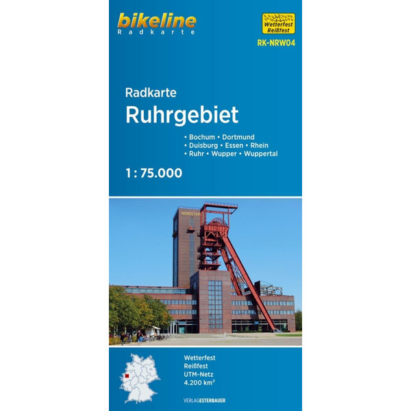BIKELINE RADKARTE RUHRGEBIET 1 : 75 000 - Fahrradkarte Ansicht 1