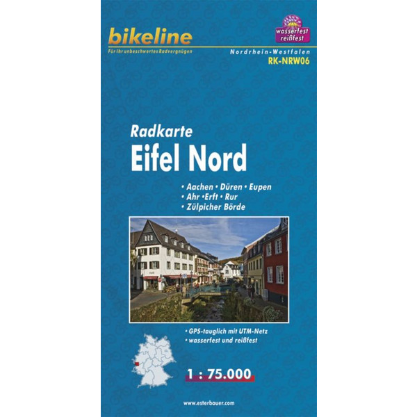 BIKELINE RK EIFEL NORD, AACHEN, KÖLN - Fahrradkarte Ansicht 1