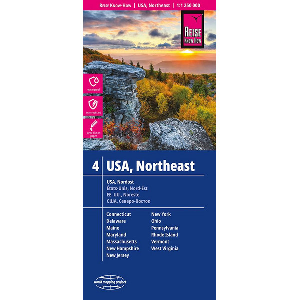 USA 04. NORDOST 1 : 1 250 000 - Straßenkarte Ansicht 1