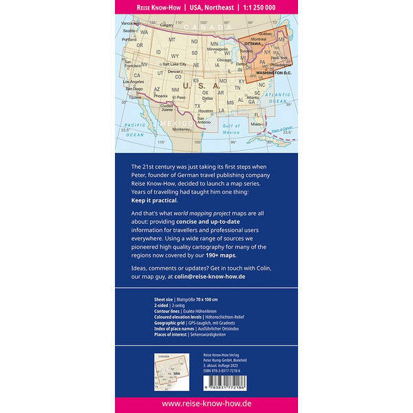 USA 04. NORDOST 1 : 1 250 000 - Straßenkarte Ansicht 2