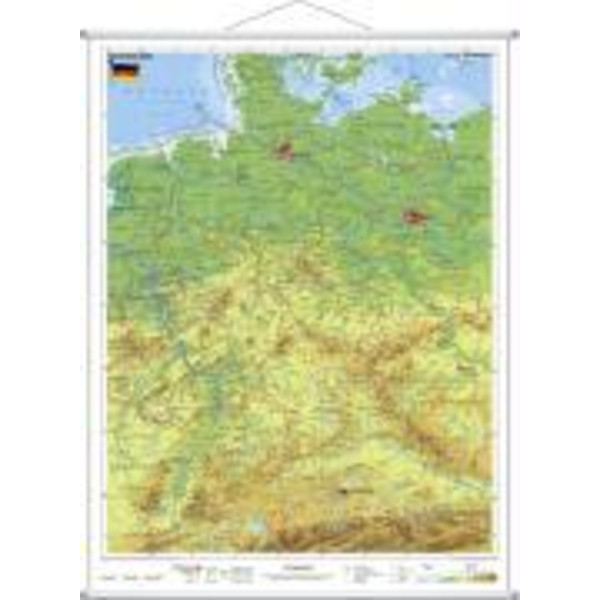 PHYSISCH 1 : 1 100 000. WANDKARTE - Poster