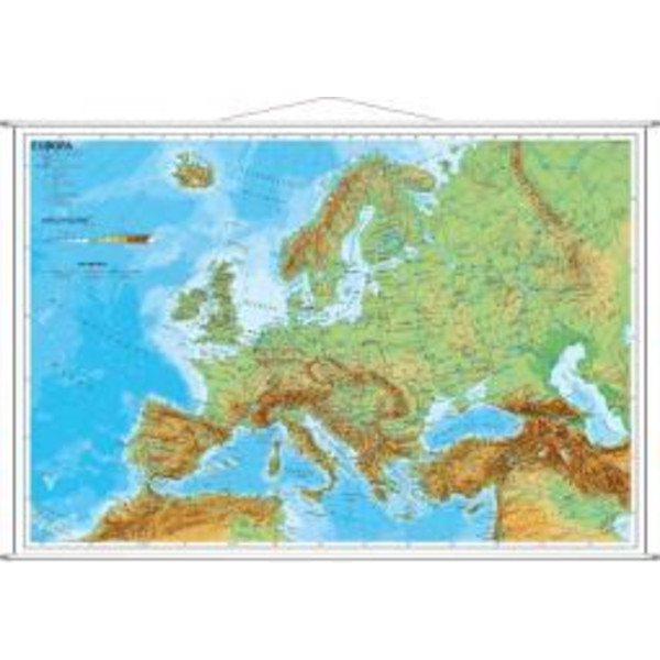 PHYSISCH. WANDKARTE MIT METALLLEI - Poster