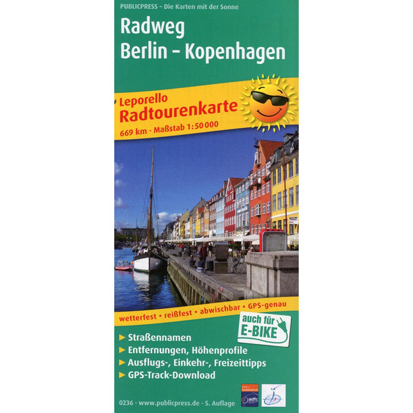 RADWEG BERLIN - KOPENHAGEN 1 : 50 000 - Fahrradkarte Ansicht 1