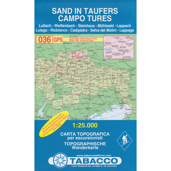 TABACCO 036 SAND IN TAUFERS - Wanderkarte Ansicht 1